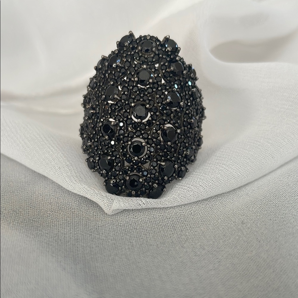 Gorgeous Sterling silver , Marcasite and Onxy Women's Ring size 10